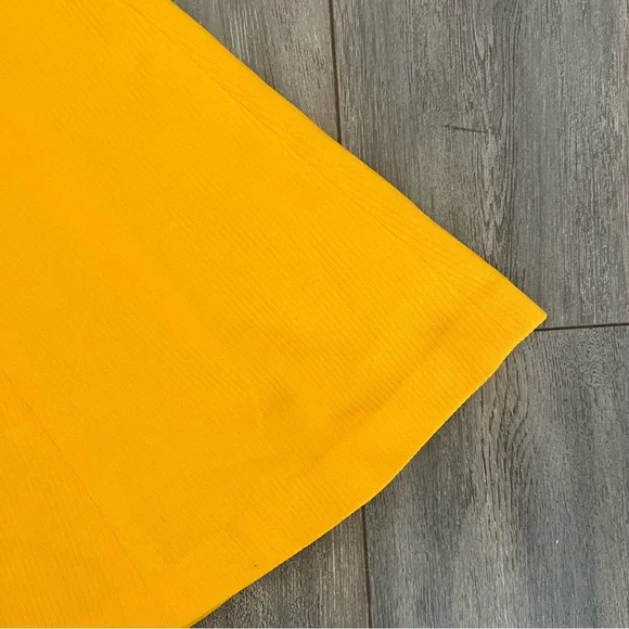 Vintage Handmade Bright Yellow Puff Sleeve Collared Mini Dress - Picture 2 of 7